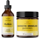 HERBAMAMA Mullein Leaf Extract en Quercetin Gummies Kit - Bundel van Mullein Leaf Drops 4 fl oz en 800 mg Quercetin met Bromelain Gummies - Vegan, Non-GMO, Alcoholvrije - 2 Pack