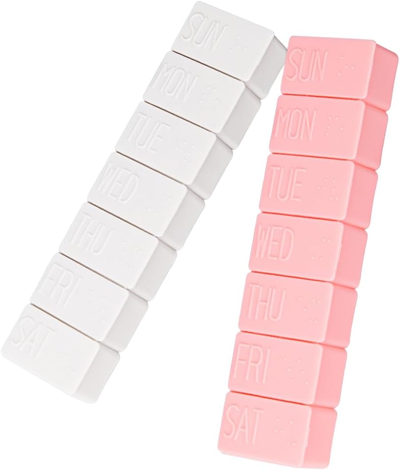 sanderala 2Pack Weekly pil Organizer, Extra Large 7 Days pil koffers reizen dagelijkse pil Box voor visolie, Calcium tabletten supplementen en andere vitamine pil