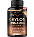 Ceylan Capsules de cannelle - Extra Strength - Soutien énergétique, cardiaque et métabolique - pour les hommes et les femmes - Supplément extrait naturel pur 20:1 - Fabriqué aux États-Unis - sans OGM et sans gluten, 120 capsules, 4 mois d'approvisionnement