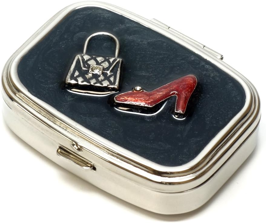 9310 Rechthoekige kleine pil Box Organisator zwart rood goud vrouwen Travel pil Case Purse Pocket Container dagelijks draagbare geneeskunde vitamine doos medicatie supplement Mini-opslag