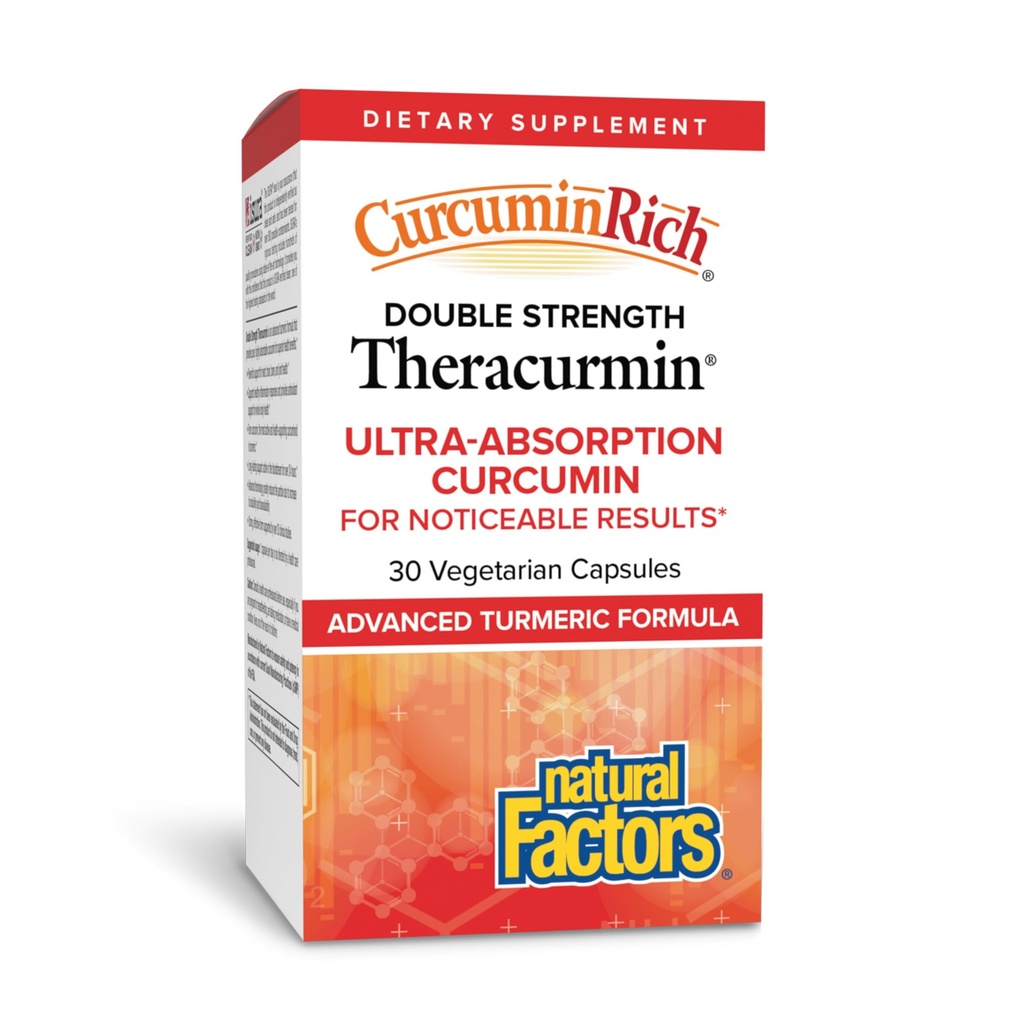 Natuurlijke factoren, CurcuminRijke dubbele sterkte Theracurmine, 60 mg, Slechts 1 Capsule Dagelijks, Geformuleerd voor Superieure Absorptie, 30 Tel (Pack of 1)