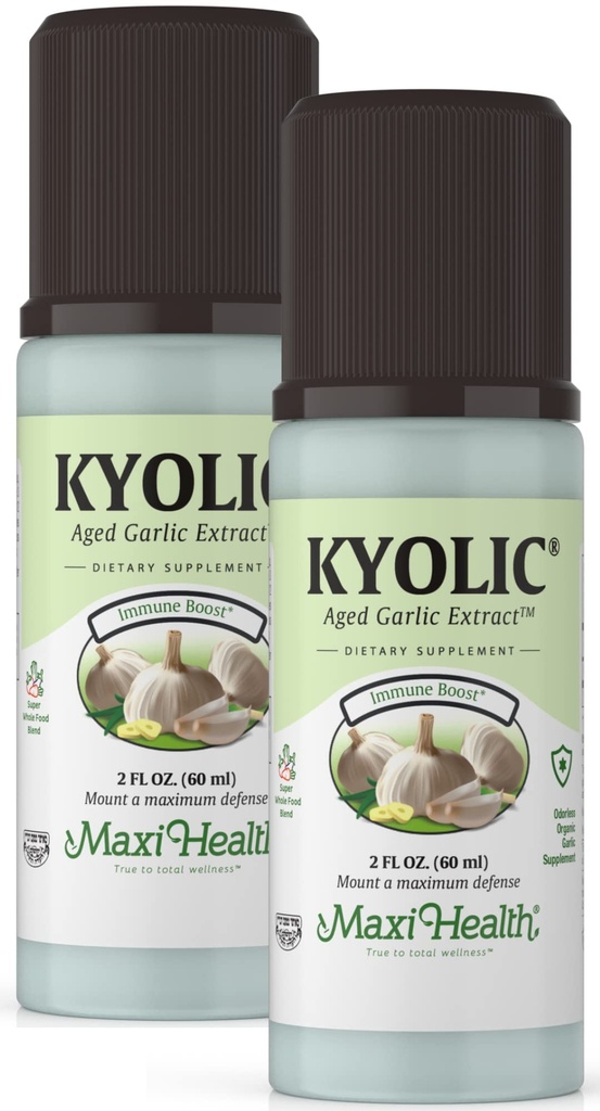 Kyolic Aged Knoflook Extract Liquid - Odorless Knoflook Supplementen - Biologische Kyolic Knoflook - Biologische Knoflook Supplementen voor de gezondheid van het hart (2 Pack)
