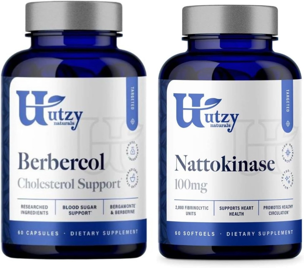 Utzy Naturals Mélectric Support Bundle Nattokinase 100 mg en Berbecol 500 mg
