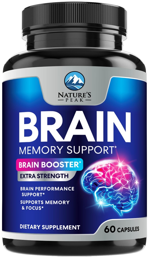 Hersengeheugensupplement Pillen - 3X Strength Nootropics for Concentration, Clarity & Focus Support - Hersengezondheid Cognitieve vitamines met Bacopa, Fosfatidylserine & DMAE, Brain Booster, 60 capsules