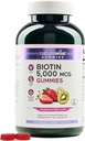 NatureWise Biotin Gummies - Ondersteunt gezond haar, huid en sterke nagels - Vitamine B7 5000mcg - Natuurlijke schoonheid - Aardbei-Kiwi Flavor - Veganistisch, Niet-GMO, Glutenvrij - 180 Tellen[90 Dag Levering]