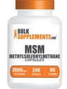 BulkSupplements.com MSM Capsules - Methylsulfonylmethaan, MSM 3000mg - Joint Supplements, Glutenvrij, 4 Capsules per portie, 240 Tellen (Pack of 1)