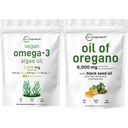Micro Ingrediënten Olie van Oregano Softgels 300 Graaf & Vegan Omega 3 Algenolie supplement Bundel 2 Pack 