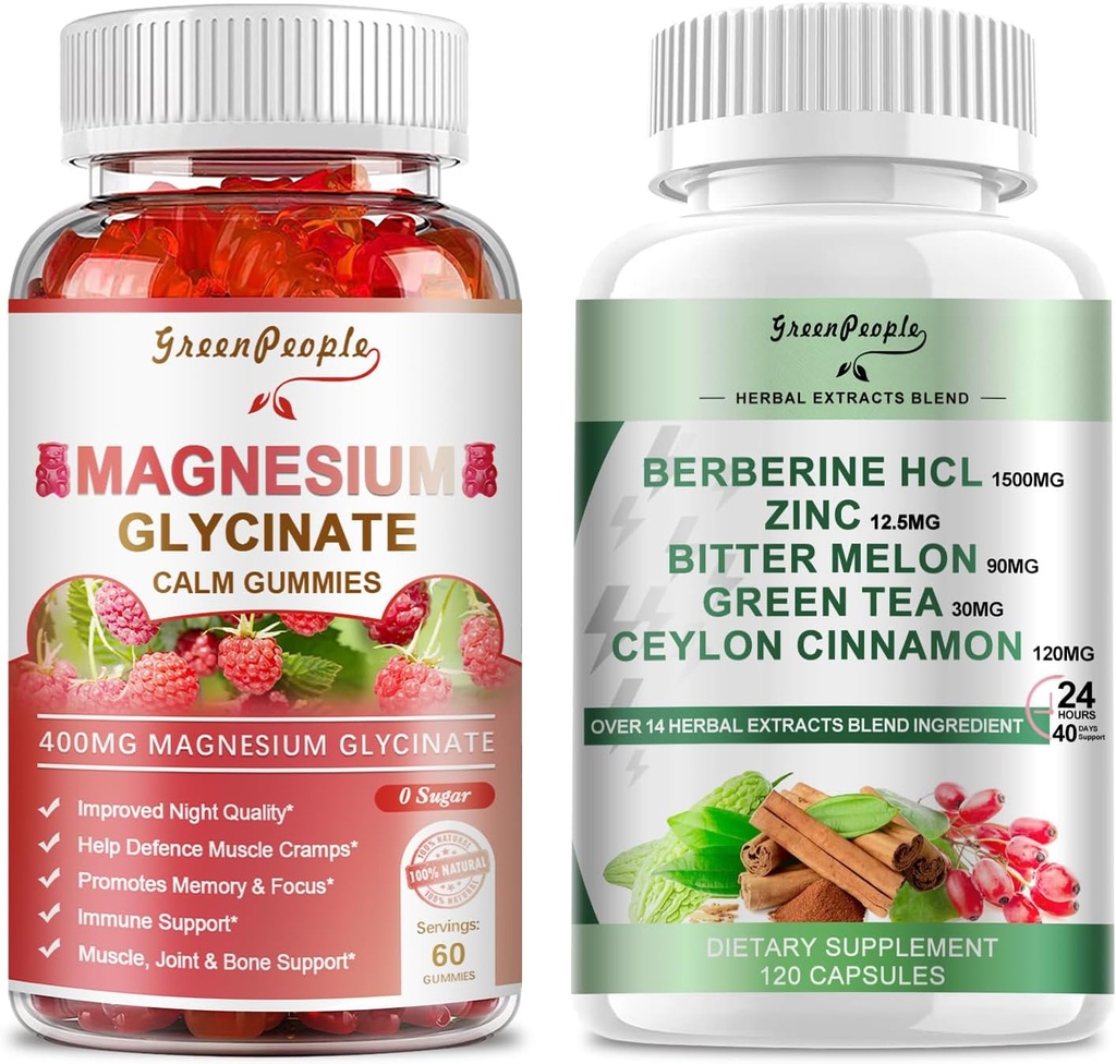 GROENPEOPLE Magnesium Glycinate Gummies & Berberine