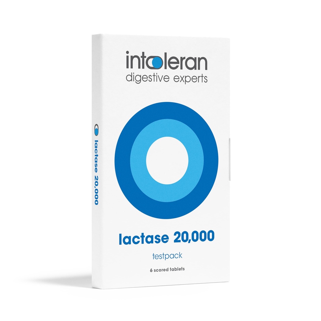 Intoleran Lactase 20.000 Decompensative Enzymes Testpack - 6 Gescoorde tabletten Supplement for Lactose Intolerance 