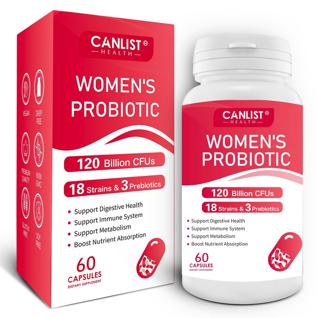 Vrouwen Probiotica120 Miljard CFUs 18 Strains 3 Prebiotica & Digestieve Enzymen Bevat biologische Prebiotische Cranberry Women's Health Digestief & Immuun Support Non-GMO Soy Gluten Dairy Free