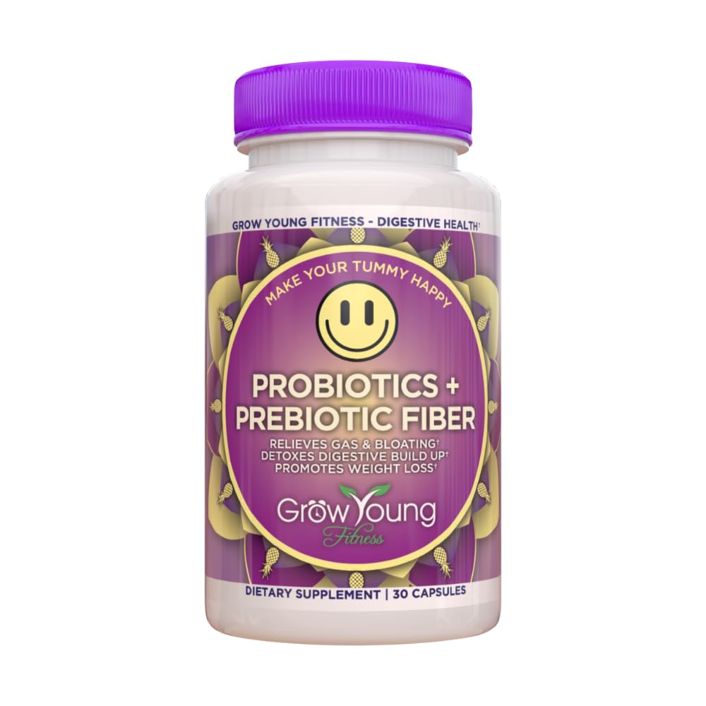 Grow Young Fitness Daily Probiotique + supplément de fibre prébiotique, soutient la santé digestive (1 paquet, 30 portions)