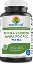 Brieofood acetyl-L-carnitine-alfa-lipoïnezuur (ALA ALC) 750 mg 120 capsules