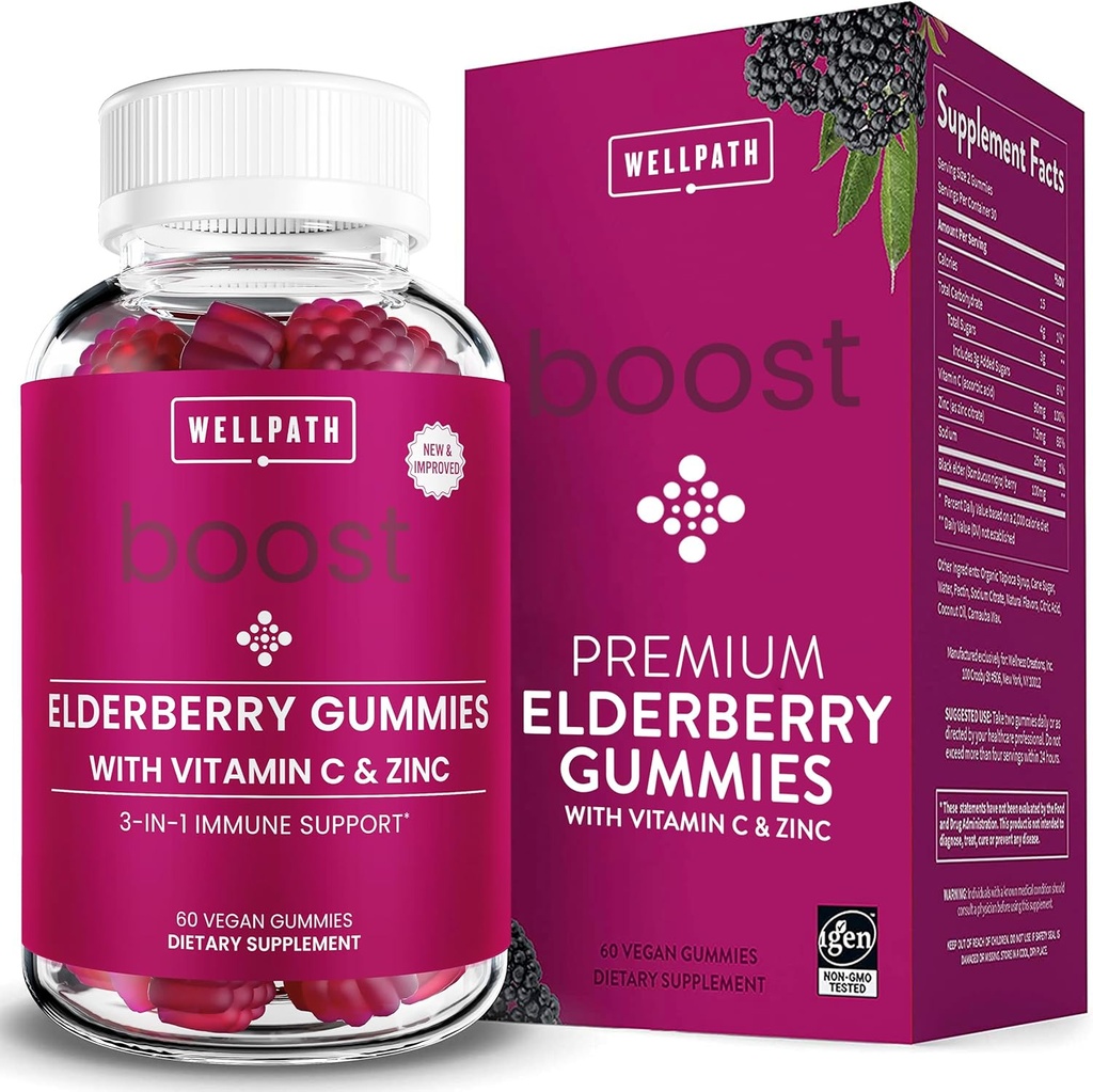 WellPath Boost Vlierbessen Gummies met zink en vitamine C 