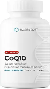 CoQ10 60 Capsules coq10 200mg ubiquinol soutient la cellule, la santé circulatoire, la production d'énergie et le soutien antioxydant pour la santé cardiaque- Fabriqué aux États-Unis - végétalien, non-OGM, sans gluten