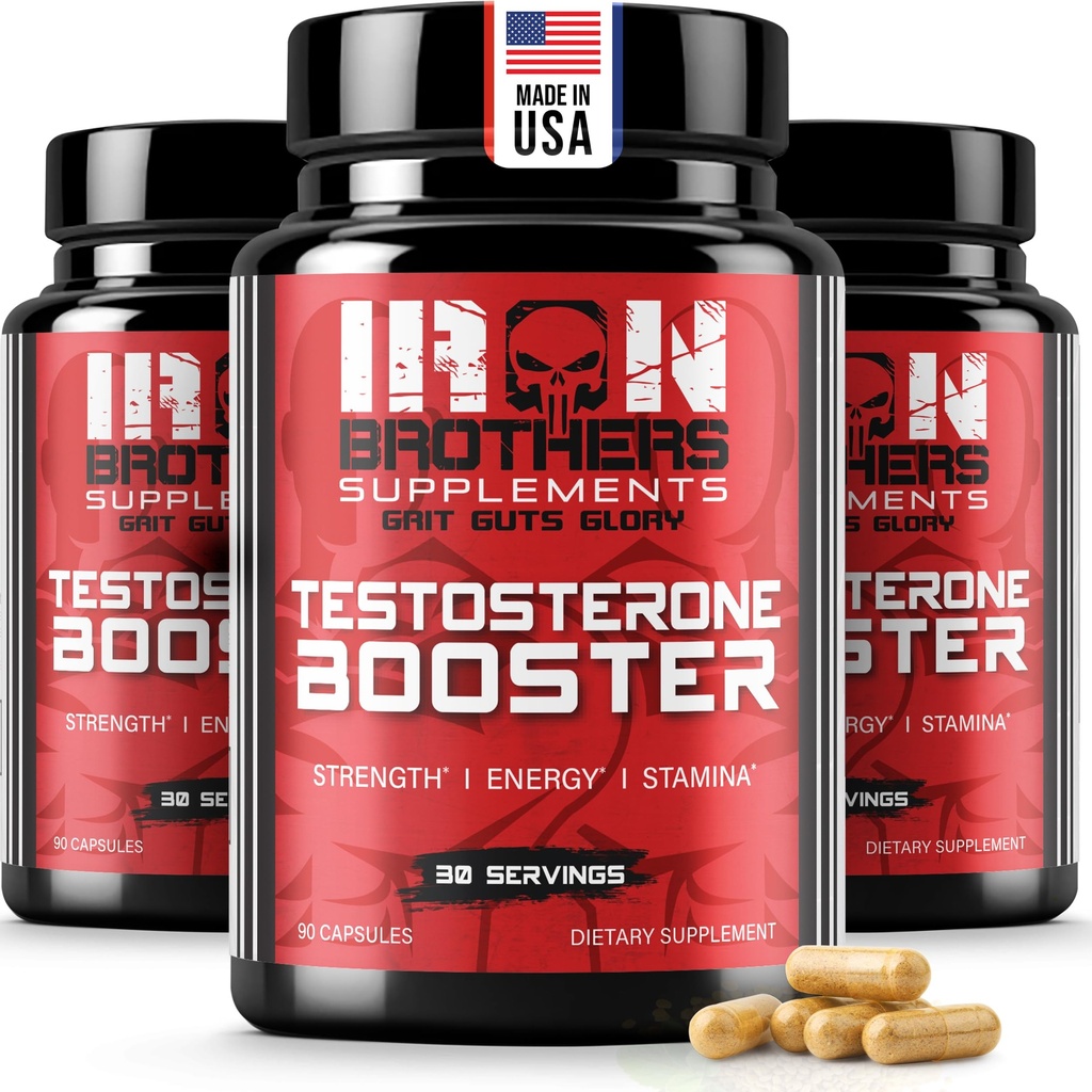 Testosteron Booster voor mannen - Estrogeenblokker - Supplement Natuurlijke energie, sterkte en uithoudingsvermogen - Lean Spiergroei - Bevordert vetverlies - Verhoog mannelijke prestaties (3 flessen)