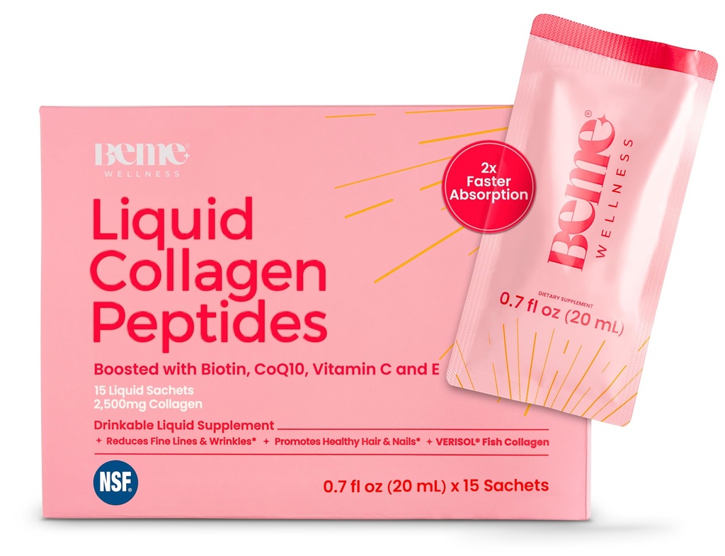 BeMe BeRadiant Liquid Collageen Peptide for Hair, Skin & Nails with 2X Faster Absorbment 