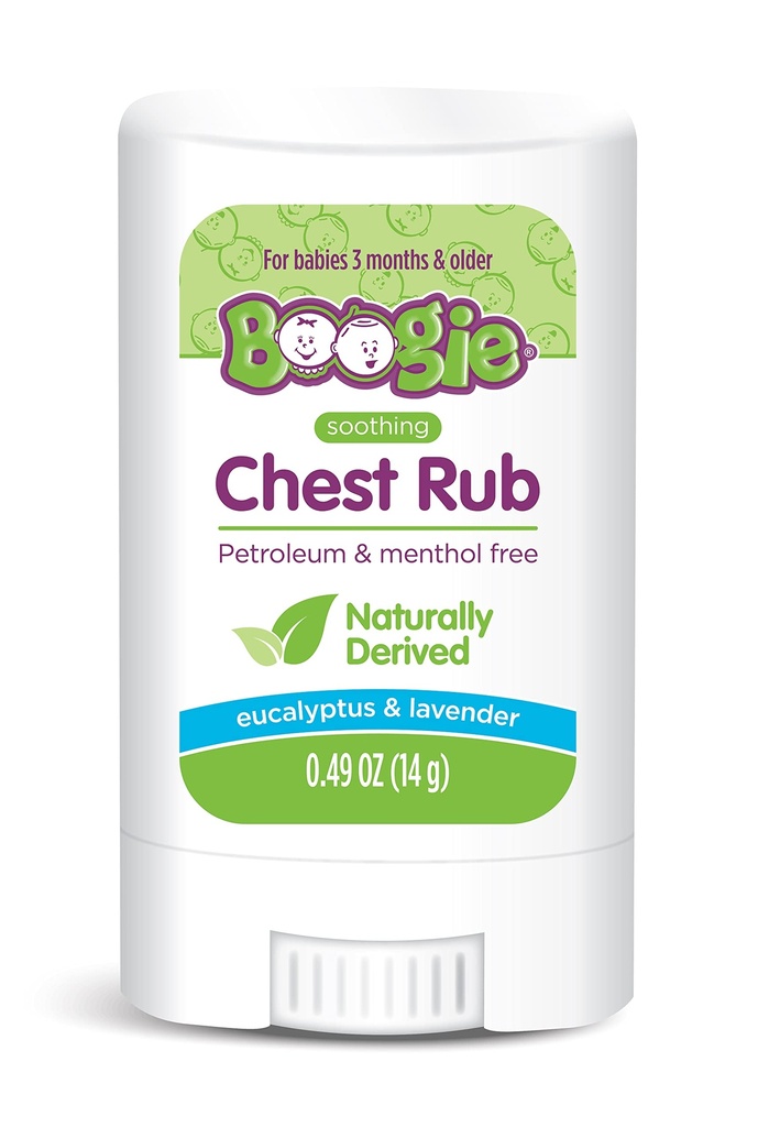Boogie borst Rub Stick voor verzachtende verlichting, Petroleum-Free, USDA Biologische, Natuurlijk Afgeleide, Verzachtende Eucalyptus en Lavendel, 0,49 oz (Pack of 1)