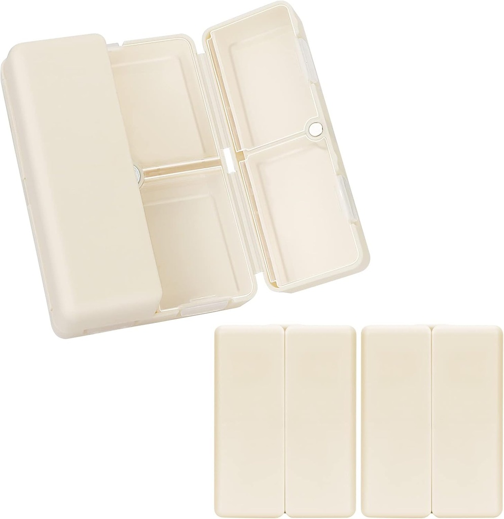 FYY Daily Pill Organizer,2 Stuks 7 Compartments Portable Pill Case Travel Pill Organizer,[Folding Design] Pill Box voor Purse Pocket te houden vitamines, Cod Lever Olie, Complementen en Medicatie-White