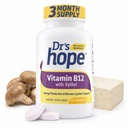 Vitamine B12 1000 Mcg, B12 Vitaminen 1000 Mcg Help bij het verhogen van de stofwisseling, energieproductie en ondersteuning van het zenuwstelsel, 90 Kauwtabletten - 1 tablet per portie, niet-GMO en glutenvrij