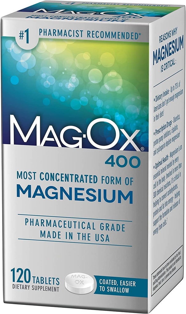 Mag-Ox 400 Magnesium Supplement - 120 Tabletten, Verpakking van 4