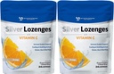 Silver Lozenges met Vitamine C - Premium Nano Silver 60 PPM Colloïdaal Zilver, Biologische Honing en Vitamine C Mineraal Supplement Drops ter ondersteuning van Immune System, Soothe Cough & Throat - Pack of 2