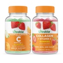 Levensvatbare vitamine C 1050mg + Collageen & Vitamine C, Gummies Bundle - Grote Proeverij, Vitaminesupplement, Glutenvrij, GGO-vrij, Kauwgom
