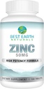 Best Earth Naturals 50 Mg Zink Supplementen - Immune Support Supplement - High Potency Natural Antioxidant - 100 Tablets (100 Day-Supply)