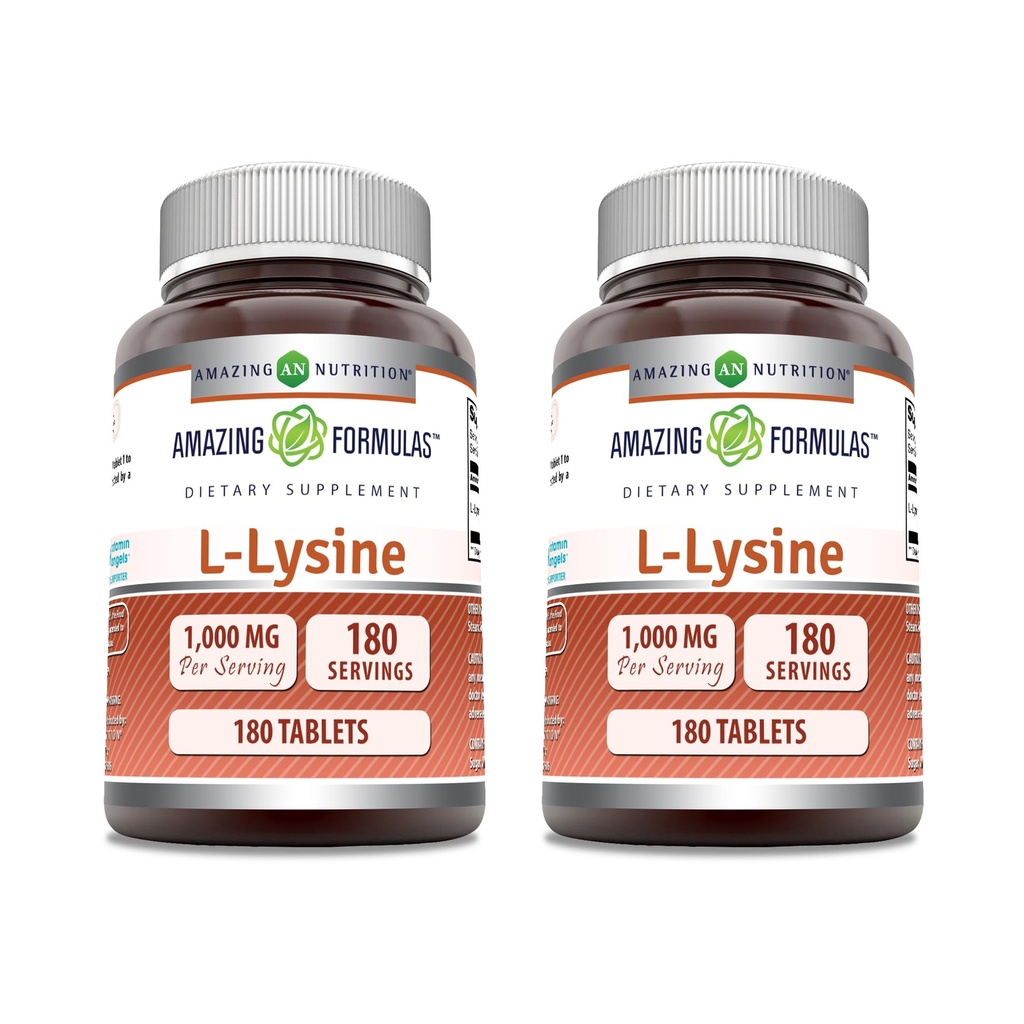 Verbazingwekkende Formules L-Lysine 1000mg Aminozuur tabletten Supplement 