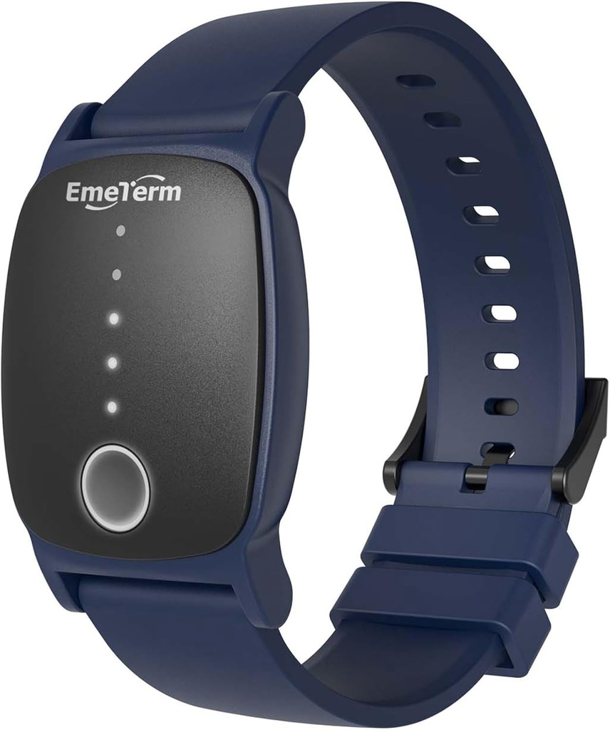 EmeTerm Explore FDA-Cleared Anti-Musea Polsband IP67 Waterproof Morning Motion Relief Band Rechargeable Classic Strap Design Drug Gratis Niet-Drowsy zonder bijwerkingen Navy Blue