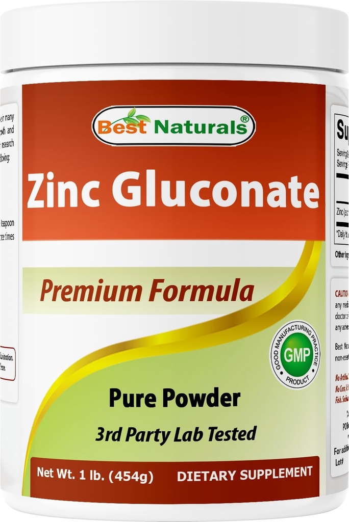 Best Naturals Zink Gluconaat Zuiver Poeder 1 Pond