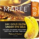 MAREE 24k Gold Under Eye Gels for Dark Circles and Puffiness - Collageen & Hyaluronic Acid Skincare Gel Pads - Gold Eye Patches for Puffy Eyes and Dark Circles - Under Eye Maskers - Travel Essentials