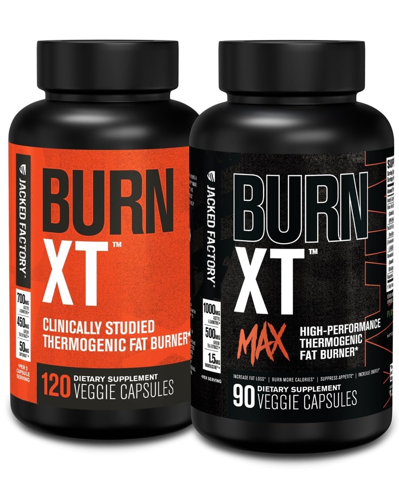 Brûlure d'usine Jacked-XT Clinically Studied Fat Burner & Weight Loss Supplement (120 capsules) & Brûlure XT Max Fat Burner & Appetite Suppléant (90 capsules)