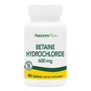 NaturesPlus Betaine HCl (Hydrochloride) - 600 mg, 90 tabletten - Digestief Ondersteuningssupplement, verlicht Symptomen van Occasional brandend maagzuur en indigestie - Hypoallergeen, Glutenvrij - 90 porties