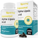 Liposomal Alpha Lipoïnezuur 1400mg Softgels, ALA Supplement met L-Carnitine 1000mg, Ubichinol (Active CoQ10) 100mg en vitamine E 10mg, Alpha-Lipoïnezuur voor antioxidanten, nerve,Energy 60 Softgels