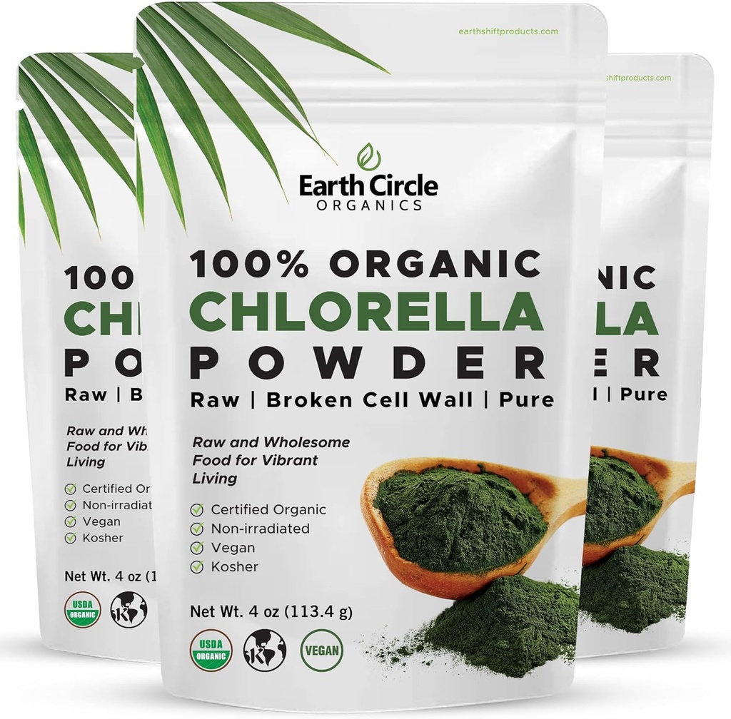 Earth Circle Organics Organic Chlorella Powder Superfood 