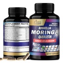 Biologische Cadane Moringa Leaf met Kurkuma, Boswellia, Quercetin, Ceylon Cinnamon, Holy Basil, Ginger en Black Pepper - 8in1 Supplementen - 90 Veggie Capsules voor 3-maand levering