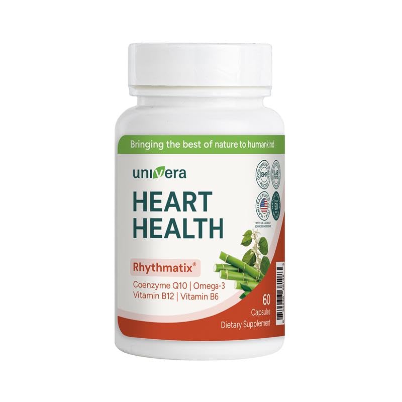 Univera Rhythmatix, Cardiovascular Health, Blood Circulation, Supports Healthy Vein Structure, Omega-3, Coenzyme Q10, Vitamin B6 & B12, 60 softgels (30-Day Supply)