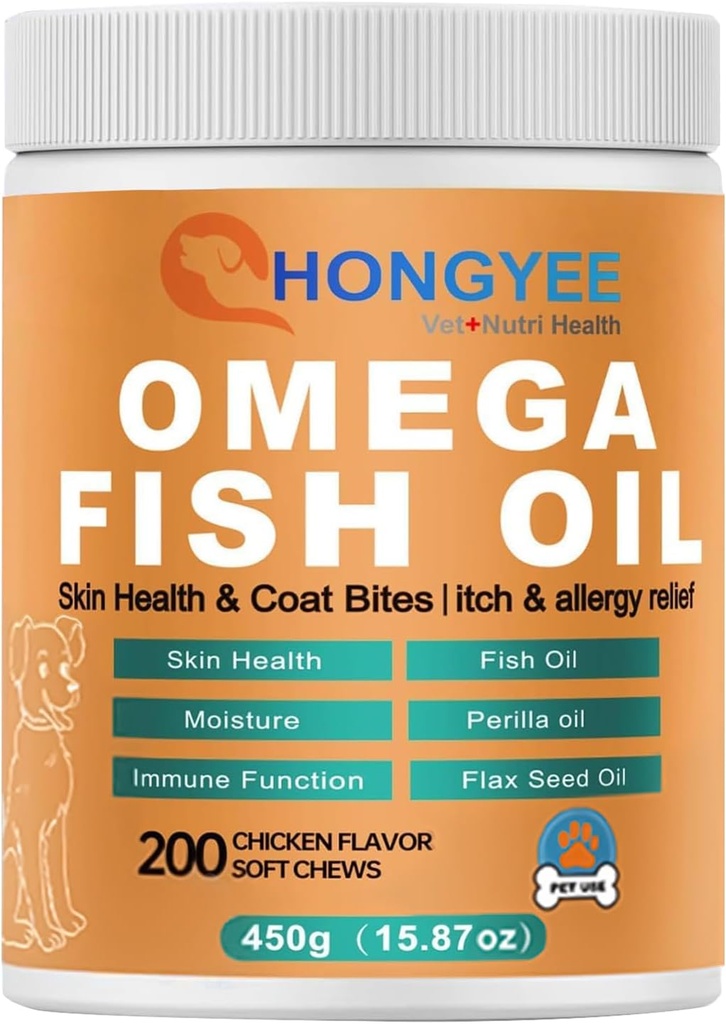 Skin & Coat Care Omega 3 Zachte Kauwen voor huisdier -Visolie voor honden Gezonde huid 