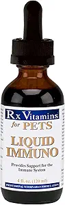 Rx Vitaminen Liquid Immuno Dog and Cat Immune Support - L-Lysine voor katten - Reishi Mushroom Supplement voor honden - Feline & Canine Immune System Support - Bacon Flavor - 4 oz