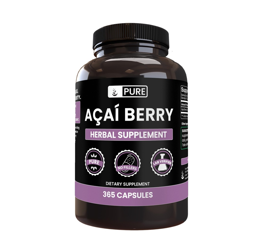 PURE ORIGINEEL INGREDIËNTEN Acai Berry (365 Capsules) Geen Magnesium of rijstvullers, altijd zuiver, lab geverifieerd
