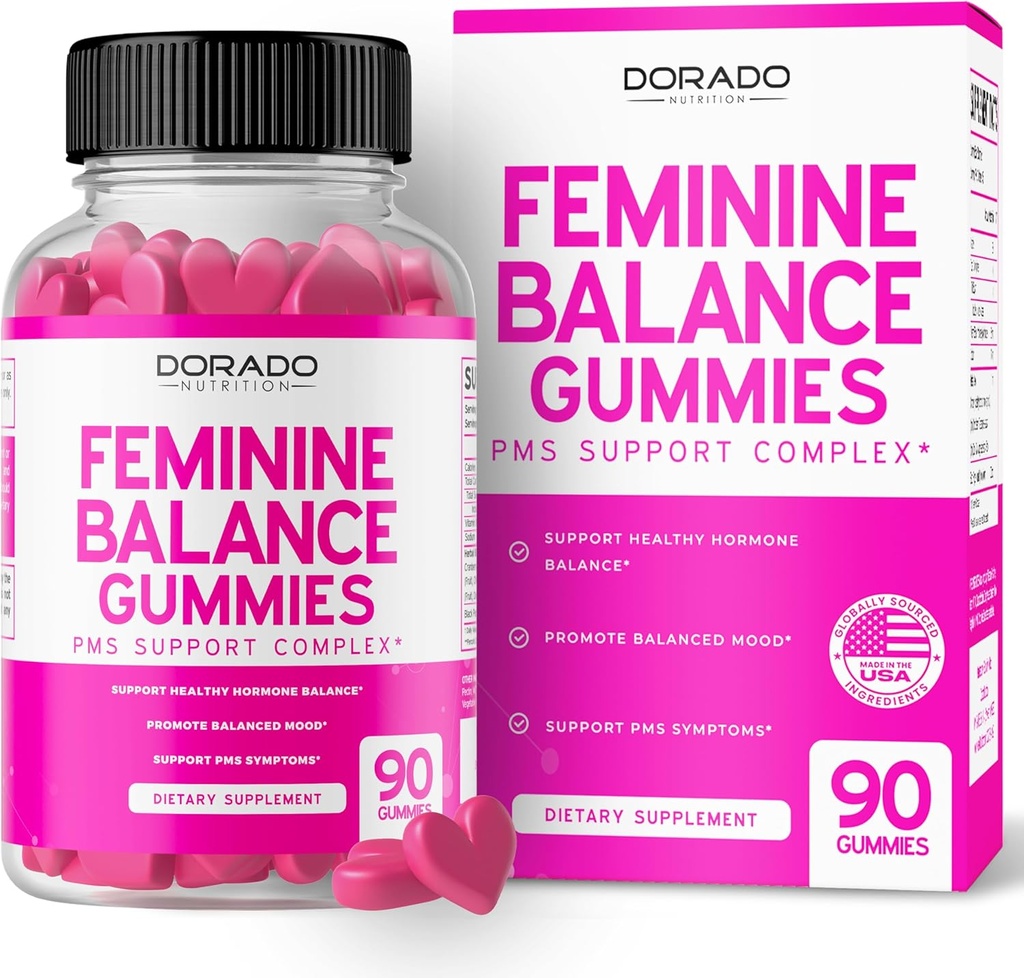 Vrouwelijke balans voor vrouwen Gummies & PMS Gummies (90 Count) - Natuurlijke vrouwelijke balans voor vrouwen - Krampen, Bloating, Mood Swings, Hot Flashes - Geformuleerd met Cranberry, Dong Quai & Chasteberry