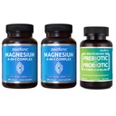 Zentastic 2 Pack 4-en-1 Complexe Magnésium - Glycinat de magnésium chélaté, Malate, Taurate et Lactate et 1 Pack Probiotiques et Prébiotiques Supplément