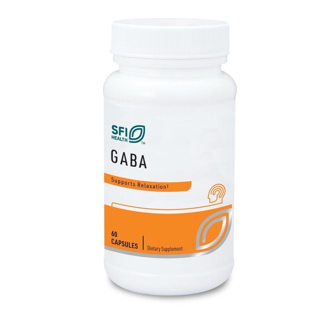 Klaire Labs SFI Santé GABA - 420 Milligrammes Acide gamma-aminobutyrique, neurotransmetteur pour soutenir le calme et l'humeur (60 capsules)