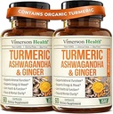 Ashwagandha Turmeric Curcumin Supplement met Ginger - Organic Turmeric Supplement, Curcumin with Black Pepper (95% Curcuminoids), Ginger Root for Joint Health, Energy & Immune Support. Verpakking