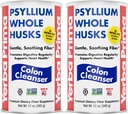 Yerba Prima Psyllium Whole Husks, Colon Cleanser 12 oz (pakket van 2) - Alle natuurlijke dieetvezels, Pure Premium Psyllium, Lab-geteste non-GMO, Glutenvrije vezels, Made in The USA