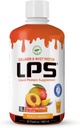LPS Collagène liquide et supplément de protéines de lactosérum - sans sucre, sans colorant, boisson non-OGM - collagène hydrolysé et peptides de lactosérum favorise une peau et des cheveux sains pour les hommes et les femmes, Peach Mango, 32 fl oz