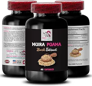 Energy Support Complex - Muira PUAMA BARK Extract - Mindful Energy Lift, Natuurlijke Energizer, Everyday Strength Support, Botanical Drive, Balanced Boost Blend, Adventure Readiness 1 Fles 60 Capsules