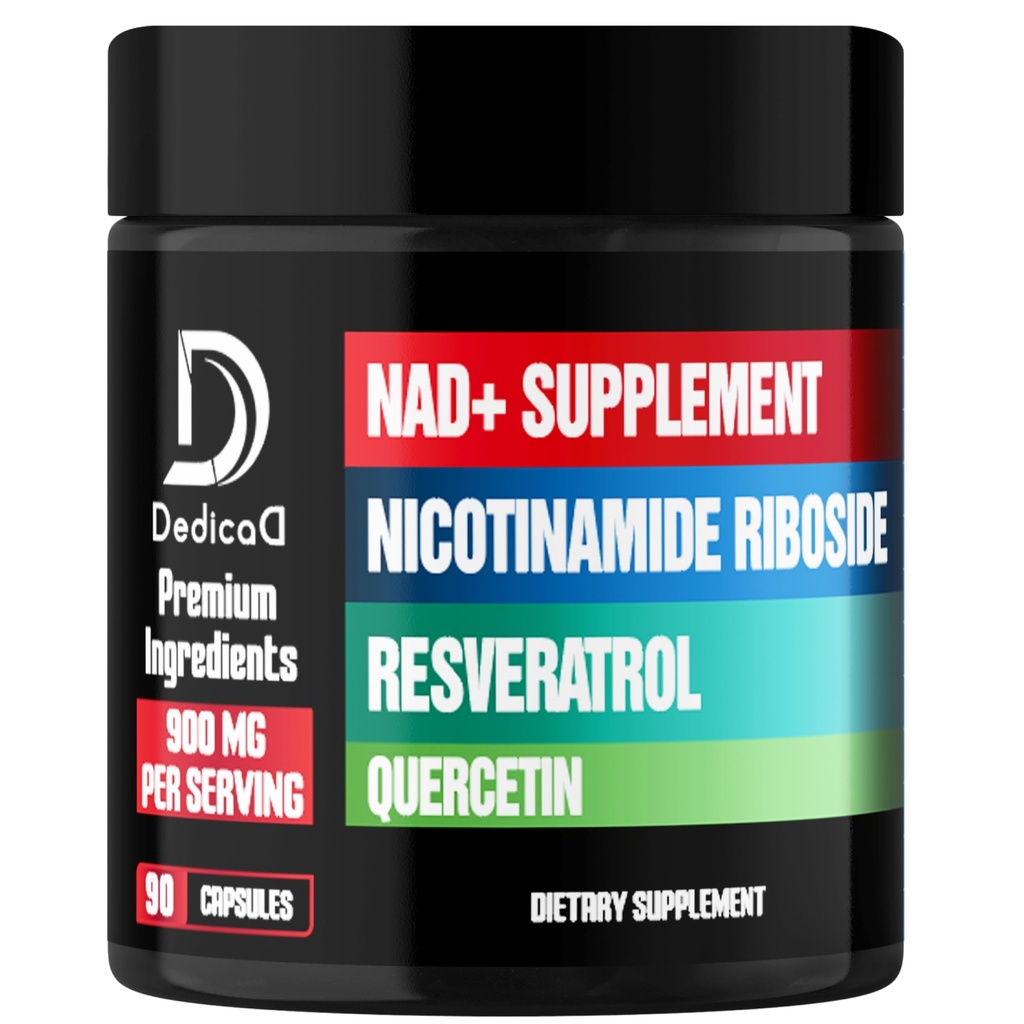 NAD Supplement met Liposomal Nicotinamide Riboside 900mg NR, Resveratrol, quercetine - 90 Capsules - Cellular Production & Restoration, Aging Well, Vitality