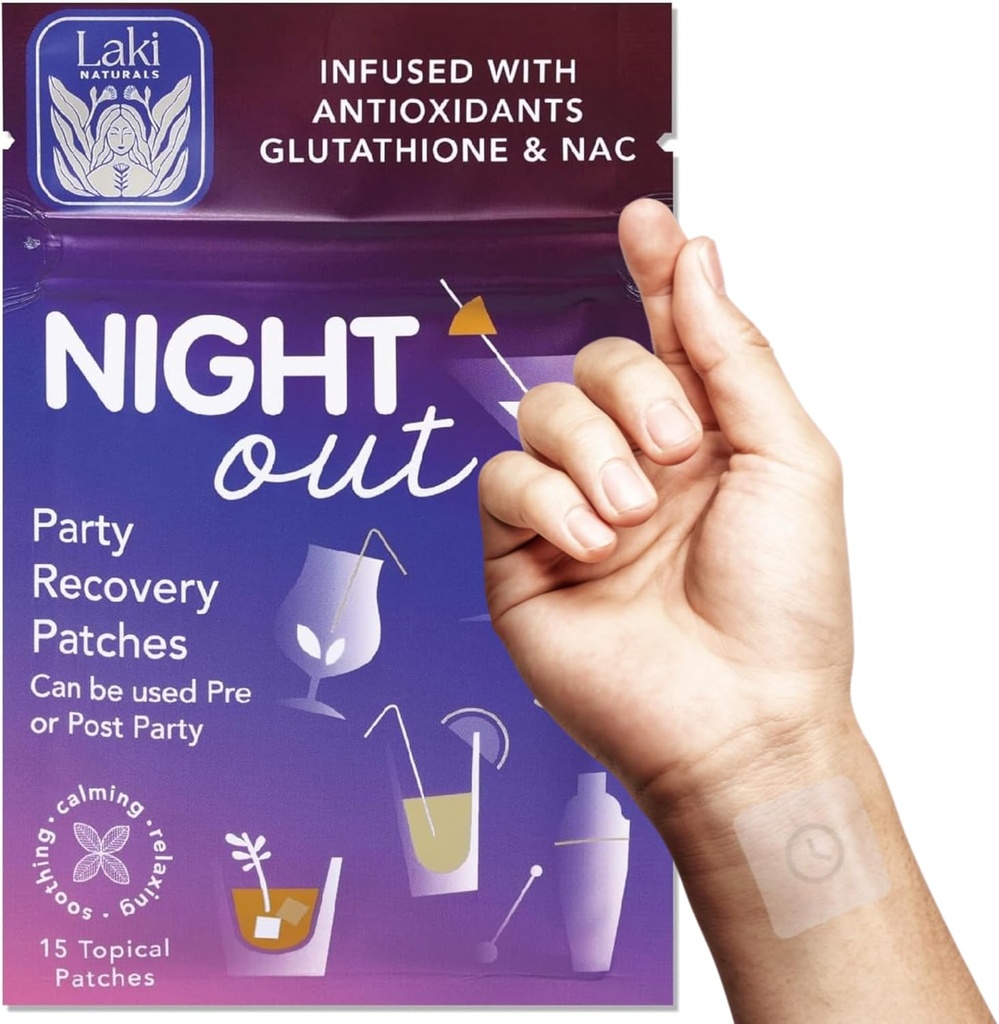 Laki Naturals Night-Out Patch (Pack van 15) Reclaim Your Vitality and Equilibrium After Partys, Bars and Fun