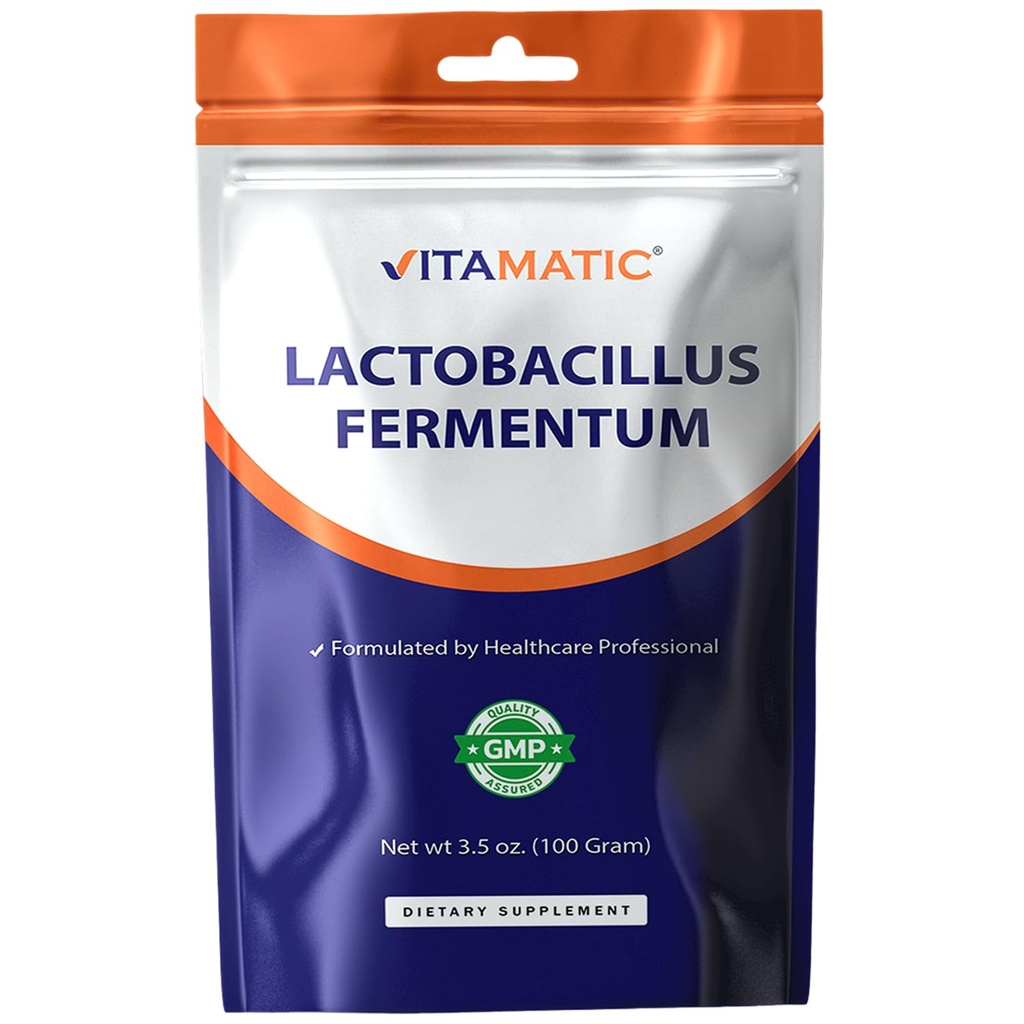 Vitamatic Lactobacillus Fermentum Probiotic Powder - Digestive Health Support - 100 Gram (3.5 OZ) - 100 portions